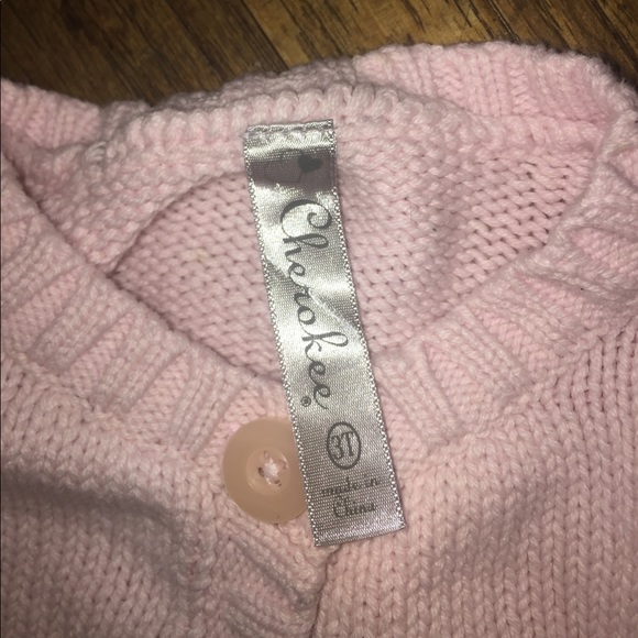 Cherokee Sweater Cable Knit kid’s pink size 3T - Picture 3 of 3
